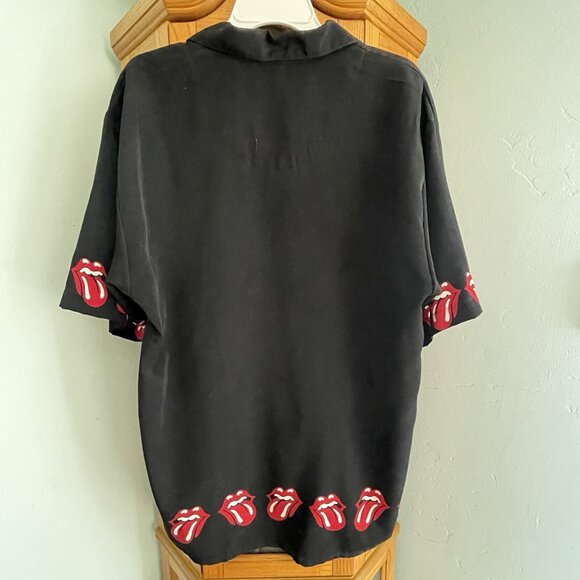 Vtg 90s Dragonfly Men’s LG Rolling Stones Button-down Shirt Band Rocker Jagger - Picture 7 of 12